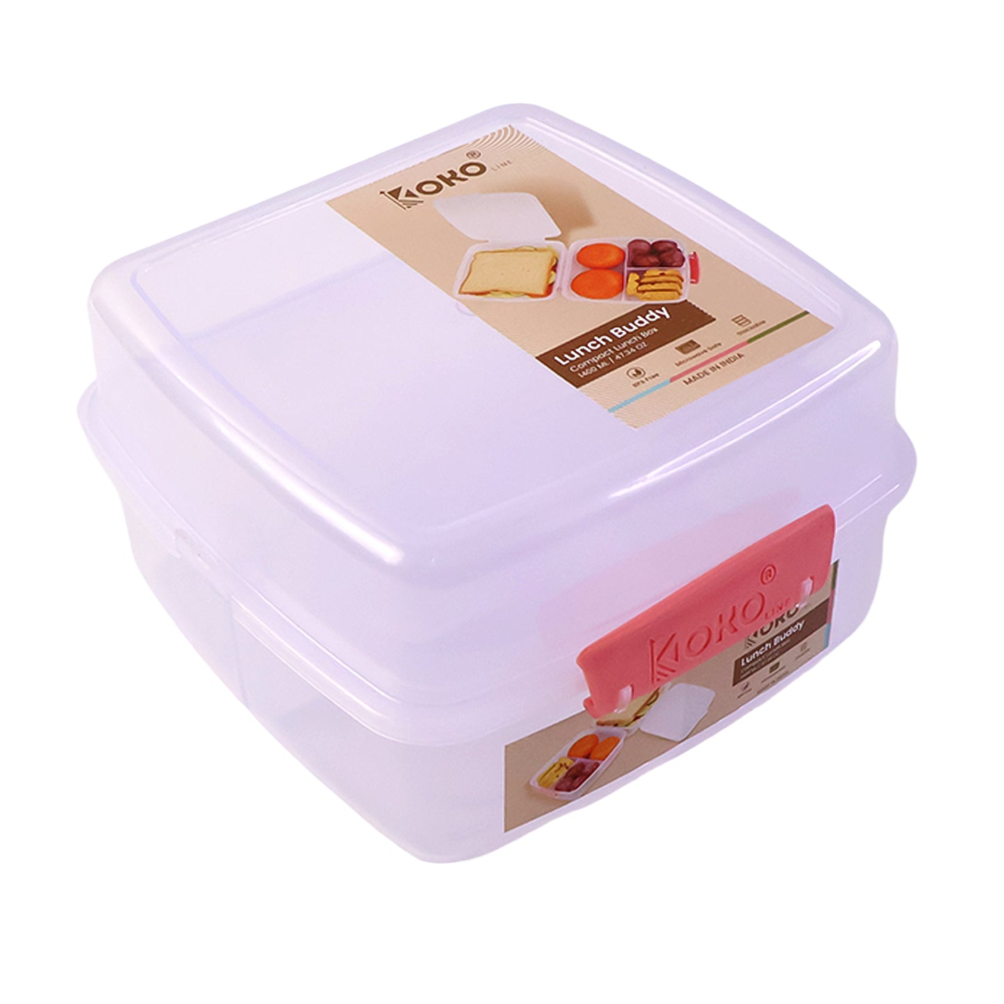 1 Large And 3 Small -compartment 1400 Ml Multipurpose Lunch Box (1400 Ml  1 Pc)