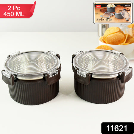 Premium Quality Apex Rustic Jar Set  2 Pcs 450ml Each Approx