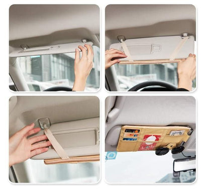 Sun Visor Organizer for Car – Multi-Pocket Storage Pouch