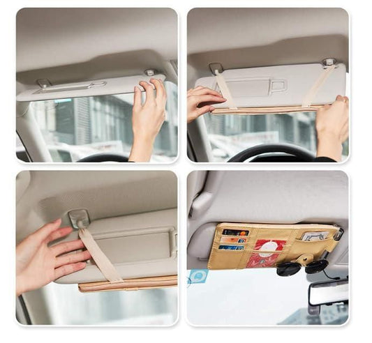 Sun Visor Organizer for Car – Multi-Pocket Storage Pouch