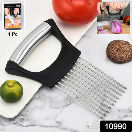 Stainless Steel Onion Cutter  Vegetable Slicer Holder Tool (1 Pc)