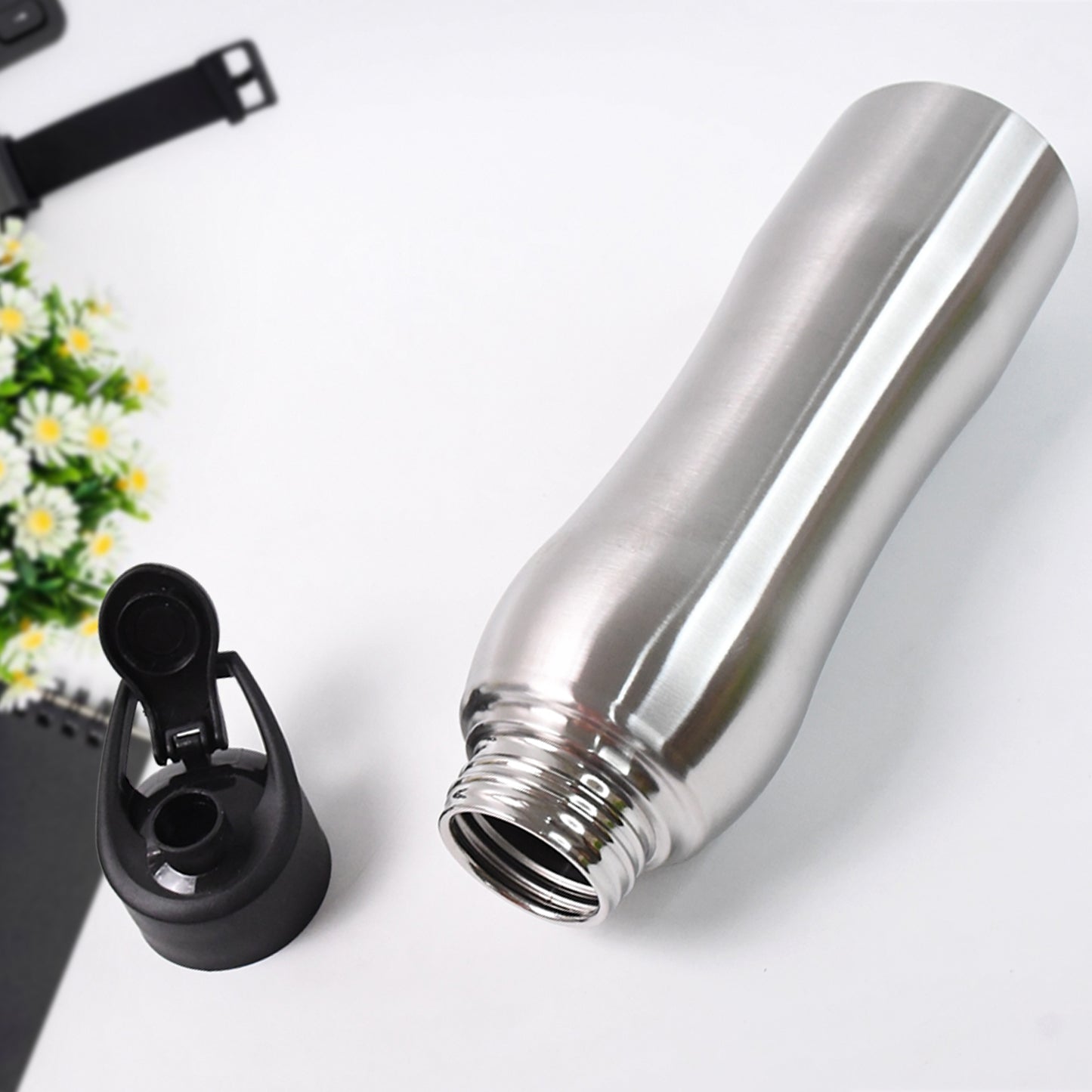 Stainless Steel Double Wall Vacuum-insulated Drink Water Bottle (1000 Ml Approx)