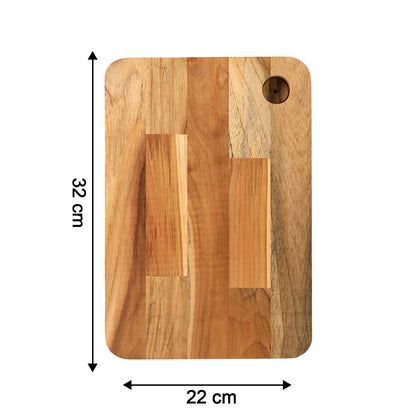Apex Steel Oak Medium Cutting Board With Wooden Handle (1 Pc)