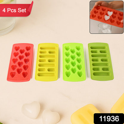 Plastic Ice Cube Tray Set (4 Pc)