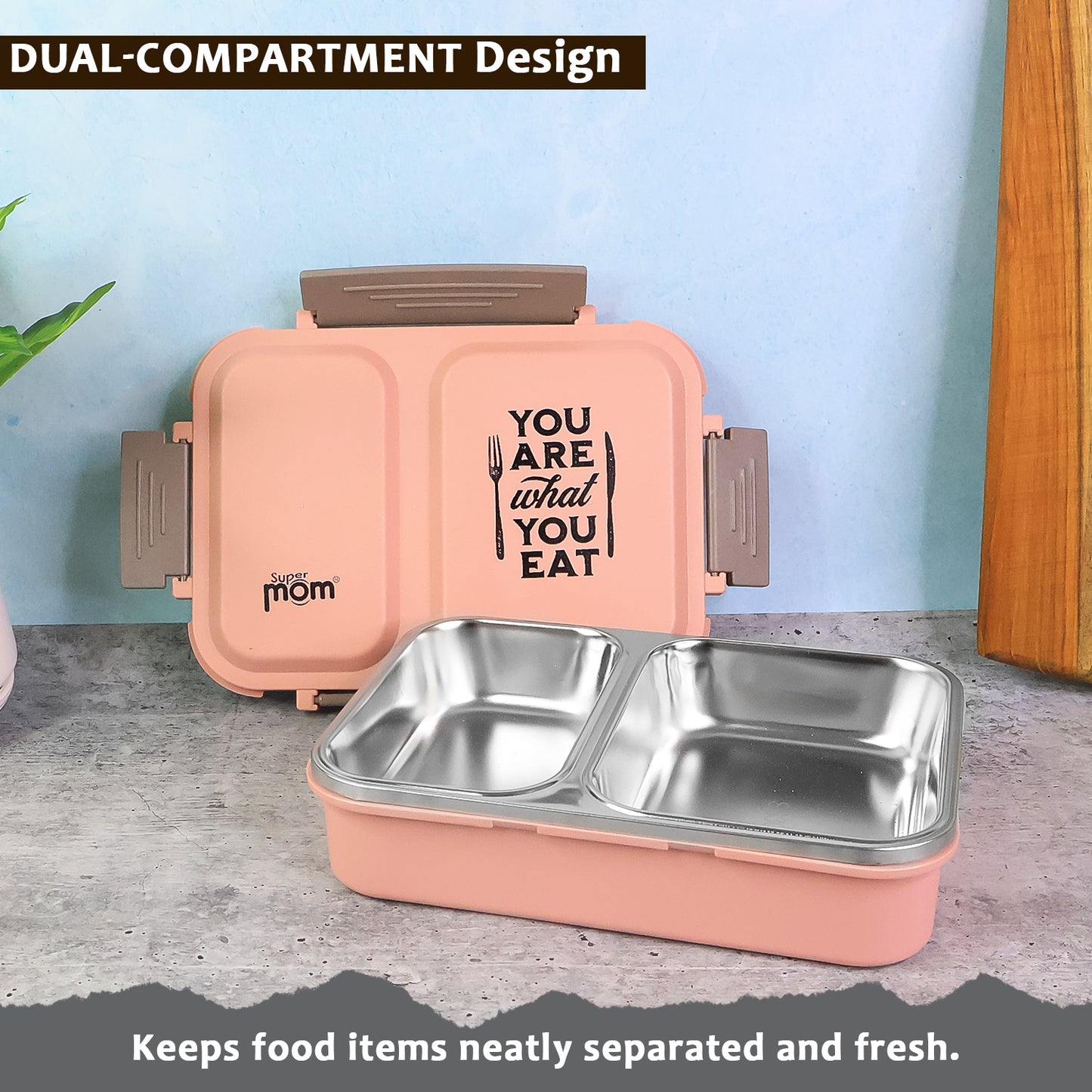 Supermom 2 Partition Stainless Steel Lunch Box