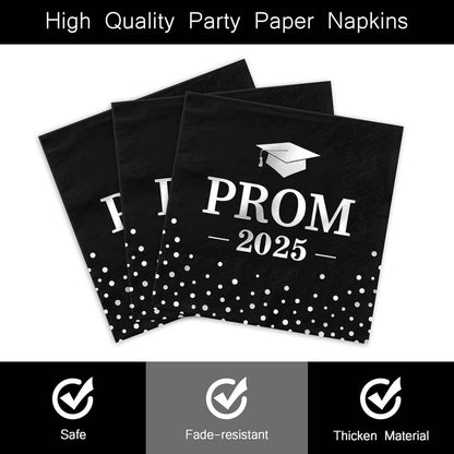 Prom 2025 Party Napkins (33 X 33 Cm  100 Pc)