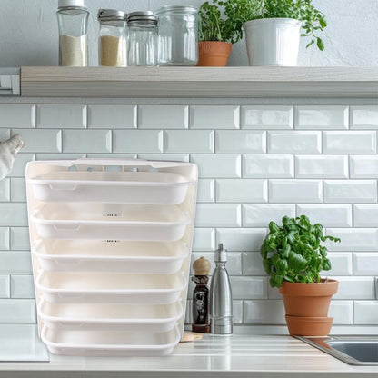 Plastic 6 Layer Wall-mounted Food Organizer Rack (1 Set)