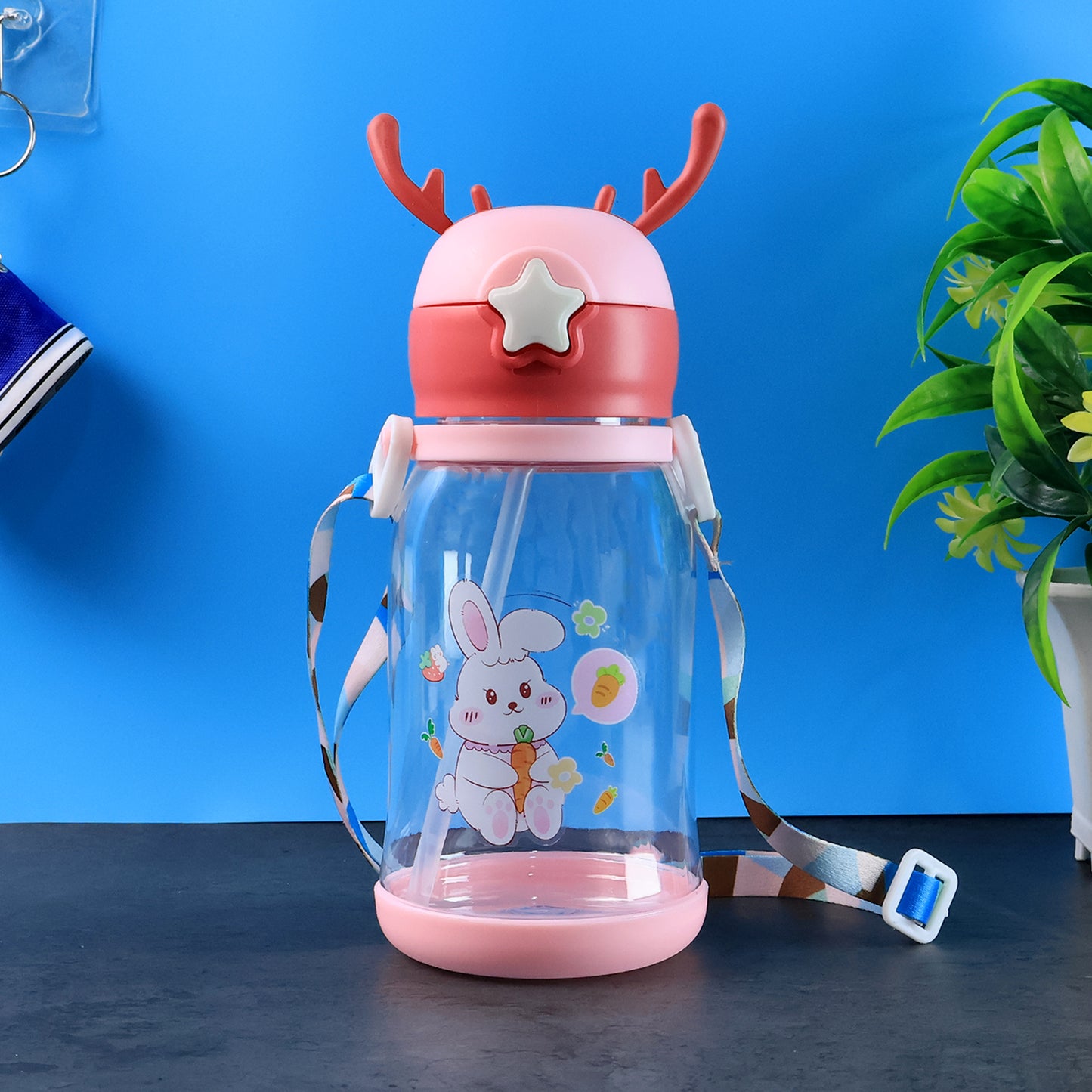 Cute Cartoon Water Bottle Approx 450ml (1 Pc)