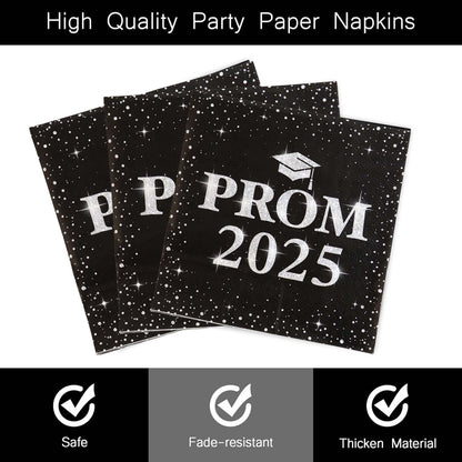 Prom 2025 Party Napkins (33 X 33 Cm  100 Pc)